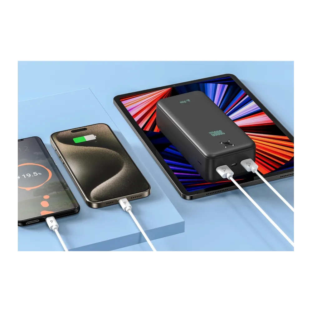 iPEAX Power bank 30000 mAh, 10.5W, 2x USB-A Black
