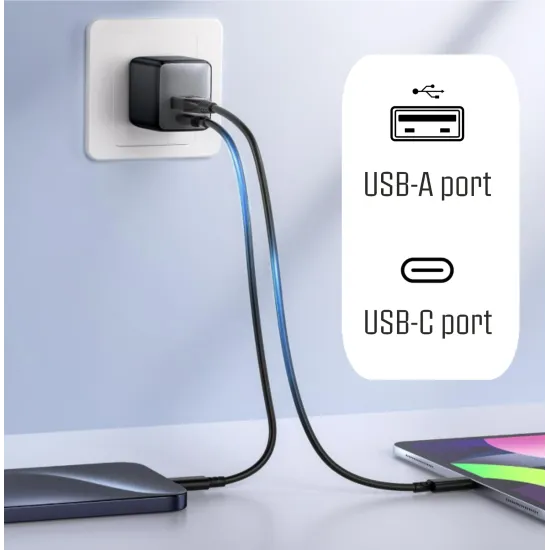 iPEAX Adapter GaN 35W (USB-C + USB-A) Black