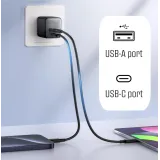 iPEAX Adapter GaN 45W (USB-C + USB-A) Black