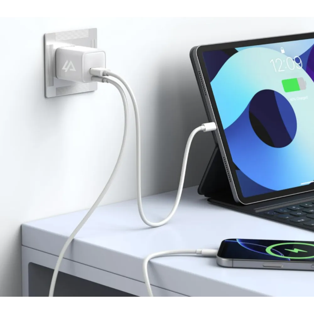 iPEAX Adapter GaN 45W (USB-C + USB-A) White
