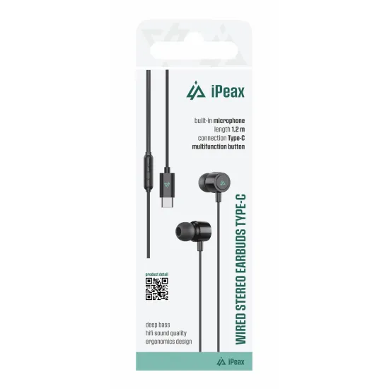 iPEAX Slušalice Wired USB-C Black