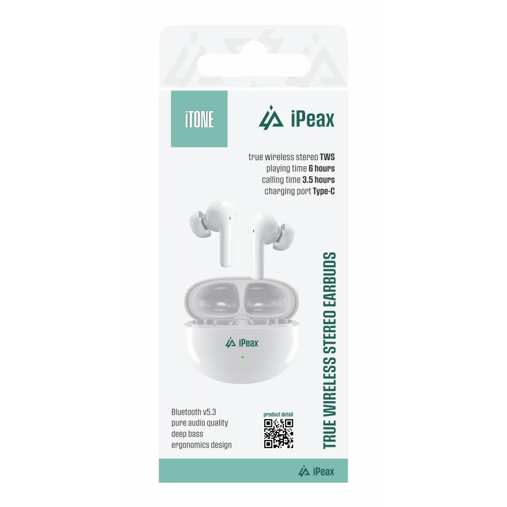iPEAX Slušalice TWS Bluetooth iTONE White