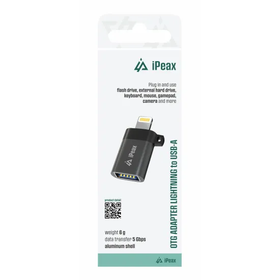 iPEAX OTG Adapter Lightning (M) / USB-A (F) Black