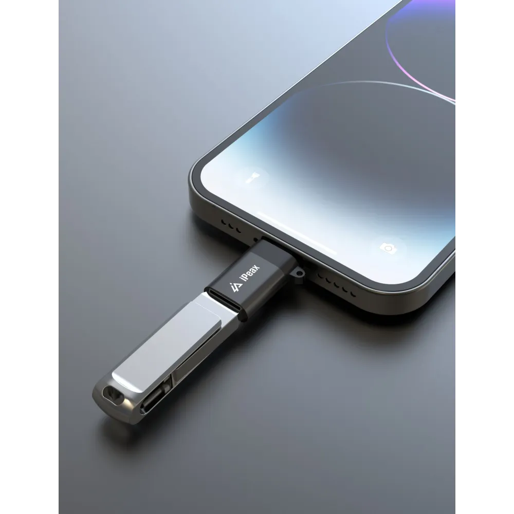 iPEAX OTG Adapter Lightning (M) / USB-A (F) Black