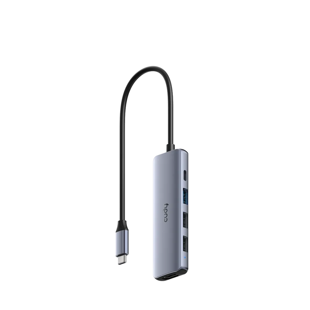 CUDY HUB 5-in-1 1x HDMI 4K, 1x USB Type-C PD 100W, 1x USB A 3.2, 1x USB A 2.0