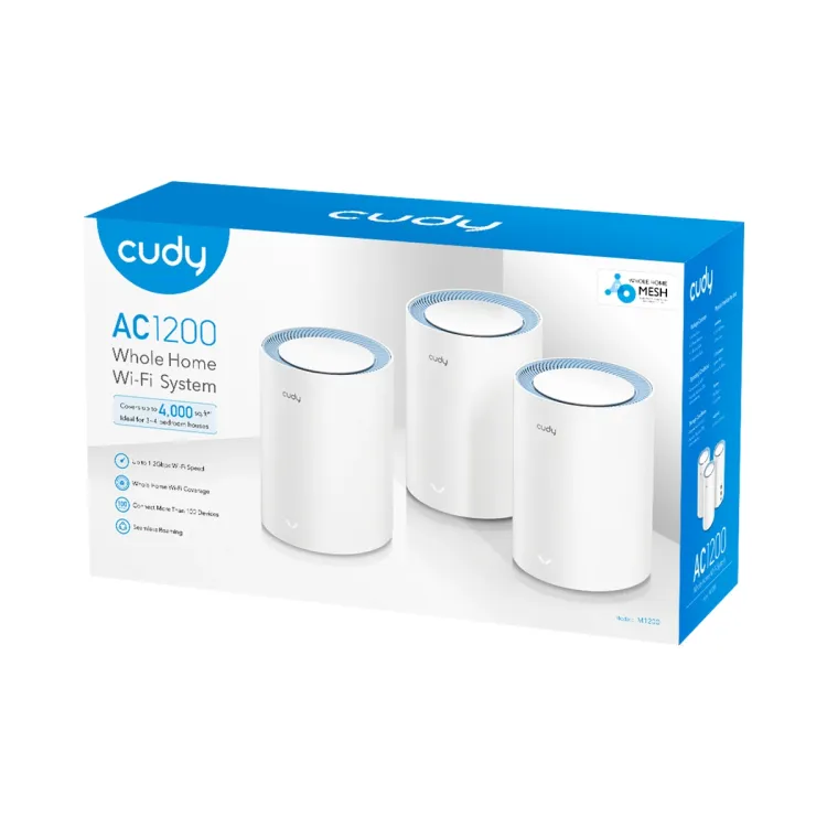 CUDY Router M1200(3-Pack) AC1200 Wi-Fi Mesh