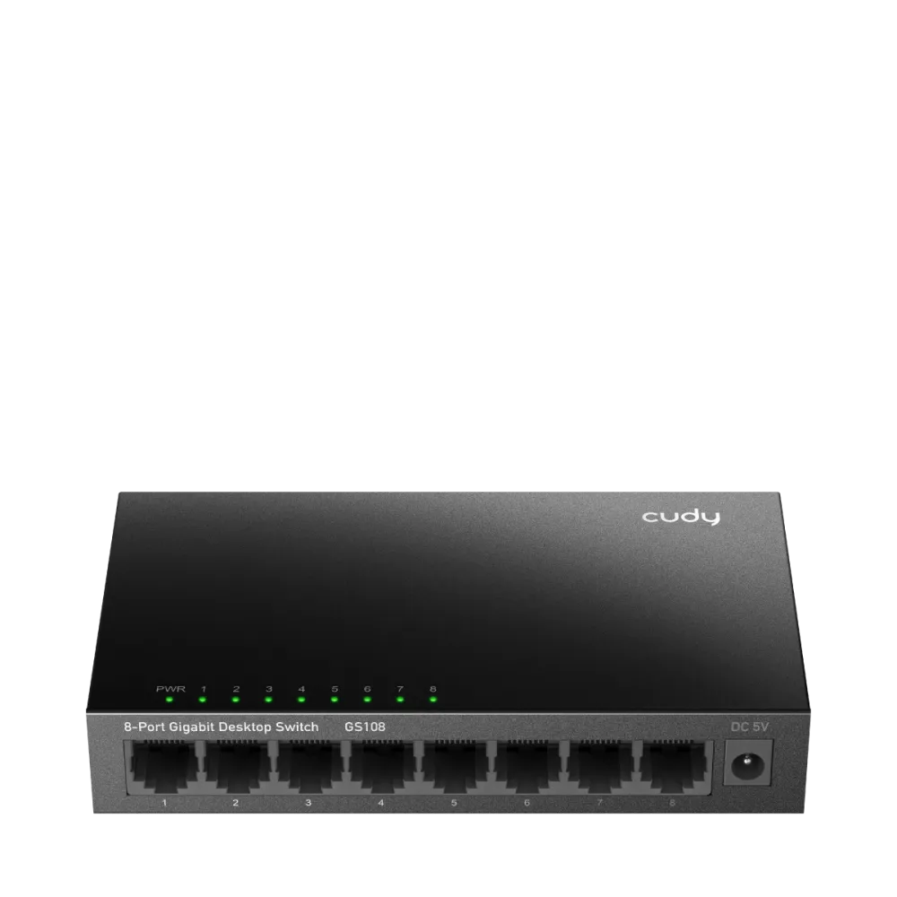 CUDY Switch GS108, 8x 10/100/1000Mbps RJ45 ports, unmanaged, plug-and-play, metal housing