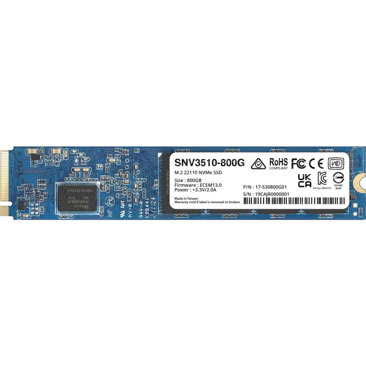 Synology SSD 800GB SNV3510 M.2 NVMe SNV3510 PCIe 3.0 x4 NVMe M.2 22110 Form Factor