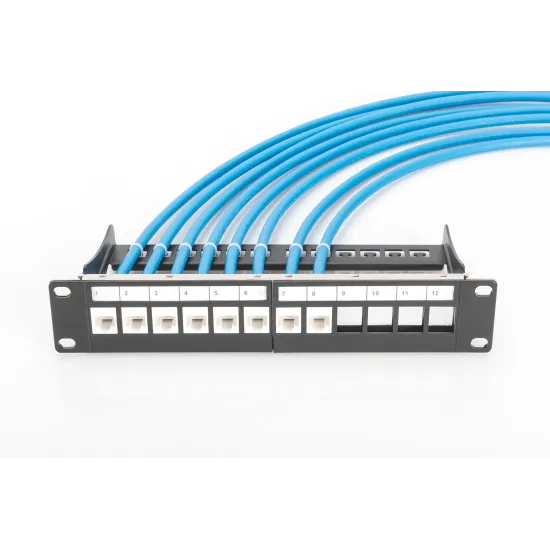 Digitus Patch panel modular 10 1U 12-port blank crni