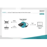 Digitus HUB USB Type C to RJ45 Gigabit Ethernet + Type C PD