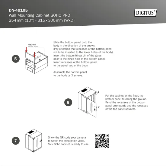 Digitus 12U network rack, 10 , wall, 315x300