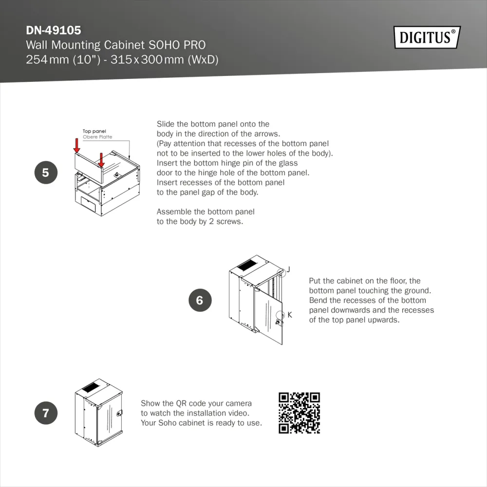 Digitus 12U network rack, 10 , wall, 315x300