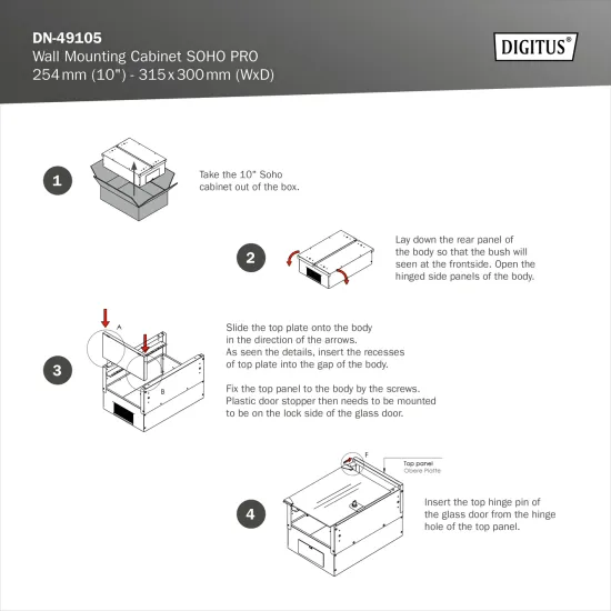 Digitus 12U network rack, 10 , wall, 315x300