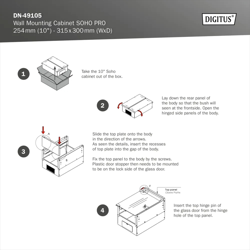 Digitus 12U network rack, 10 , wall, 315x300