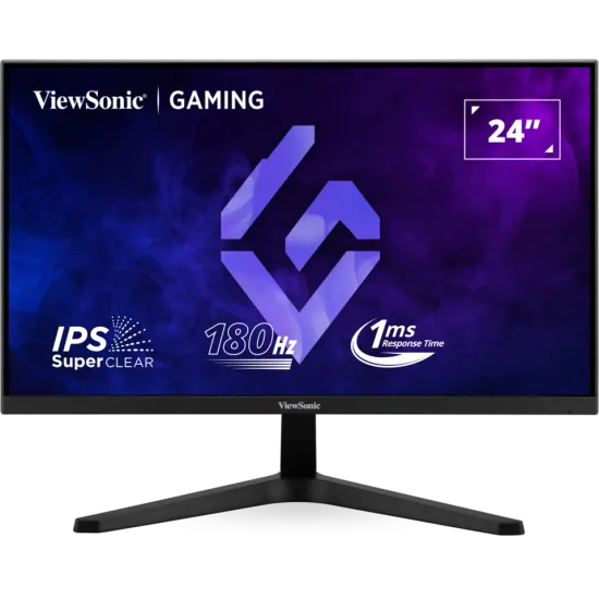 ViewSonic Monitor 24 VX24G1-HD, 1920×1080 (FHD), IPS panel, 180Hz, 1 ms (MPRT), 1000:1, 300 cd/m², Adaptive Sync (FreeSync / G-S
