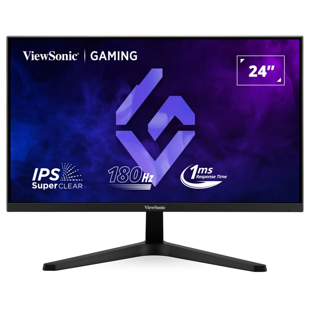 ViewSonic Monitor 24 VX24G1-HD, 1920×1080 (FHD), IPS panel, 180Hz, 1 ms (MPRT), 1000:1, 300 cd/m², Adaptive Sync (FreeSync / G-S