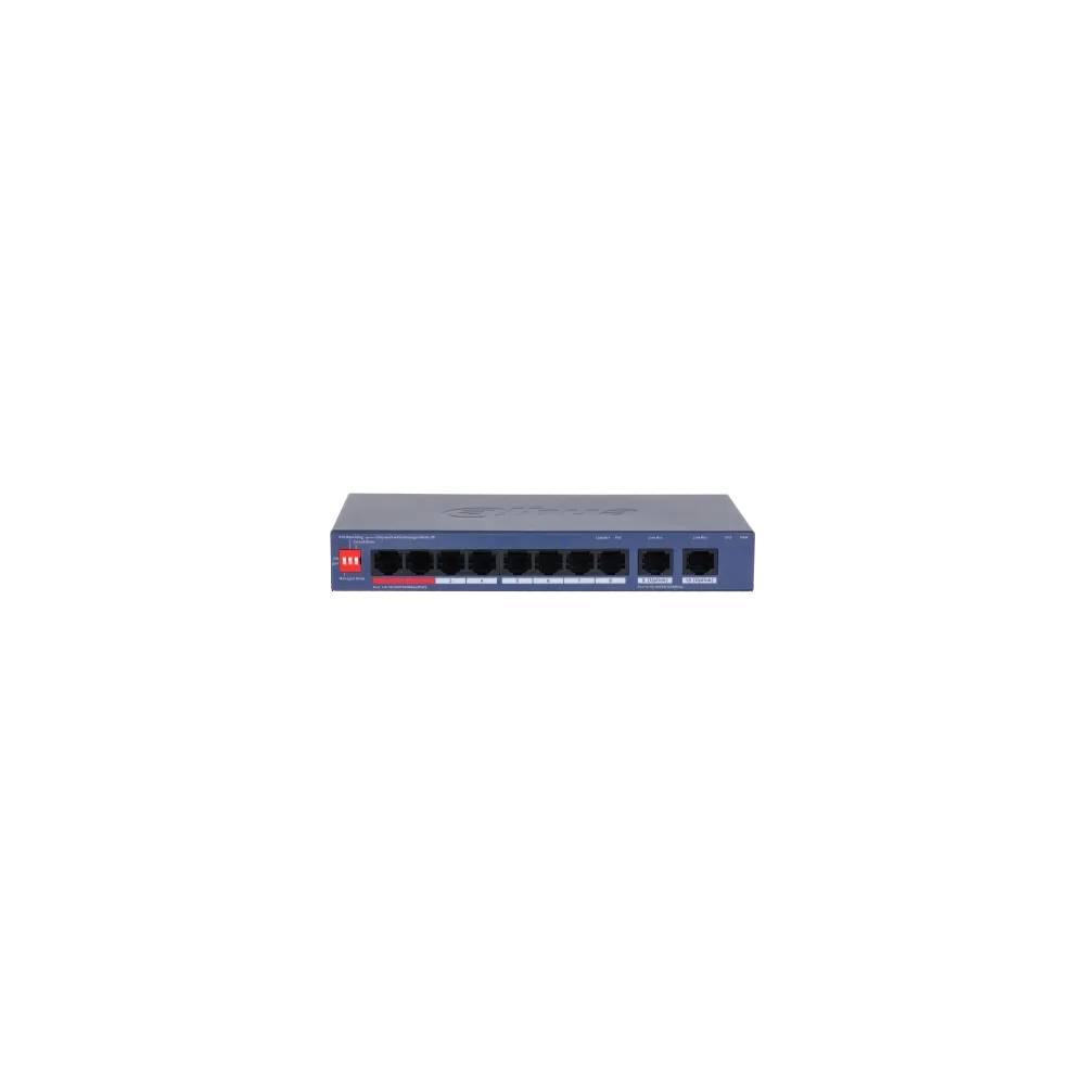 Dahua Switch CS4010-8GT-110, 8x 10/100/1000Mbps RJ45 PoE+ ports, 2x SFP port, cloud managed, Layer 2, 110W PoE budget, desktop d