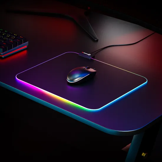 Rampage Podloga BLITZ RGB M (MP-23) Black 252x328x3mm RGB LED Gaming