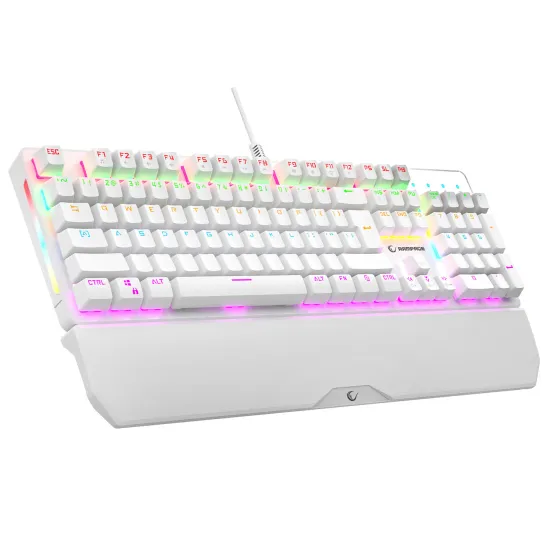 Rampage Tastatura KB-R86 UMBRA White USB Rainbow RGB Mechanical Blue Switch US Layout Gaming
