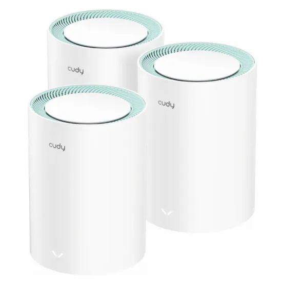 CUDY Router M1300(3-Pack) AC1200 Wi-Fi Gigabit Mesh