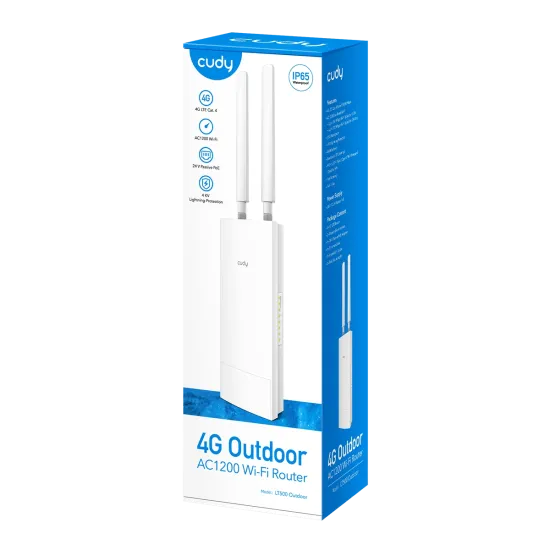 CUDY Router LT500 Outdoor AC1200 WiFi Mesh 4G LTE