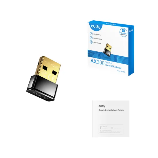 CUDY Adapter WU300 AX300 Nano USB Wi-Fi 6