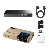 CUDY Switch GS1016L, 16x 10/100/1000Mbps RJ45 ports, unmanaged, plug-and-play, metal housing, rackmount