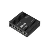 Teltonika Switch TSW100, 5x 10/100/1000Mbps RJ45 ports, 4x PoE+ (802.3af/at), 120W PoE budget, unmanaged, plug-and-play, industr