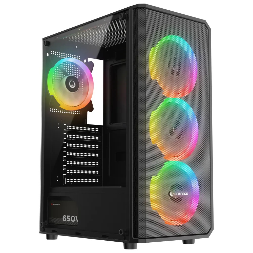 Rampage CASE HELIOS Mesh 4x120mm ARGB 650W 80+ Bronze