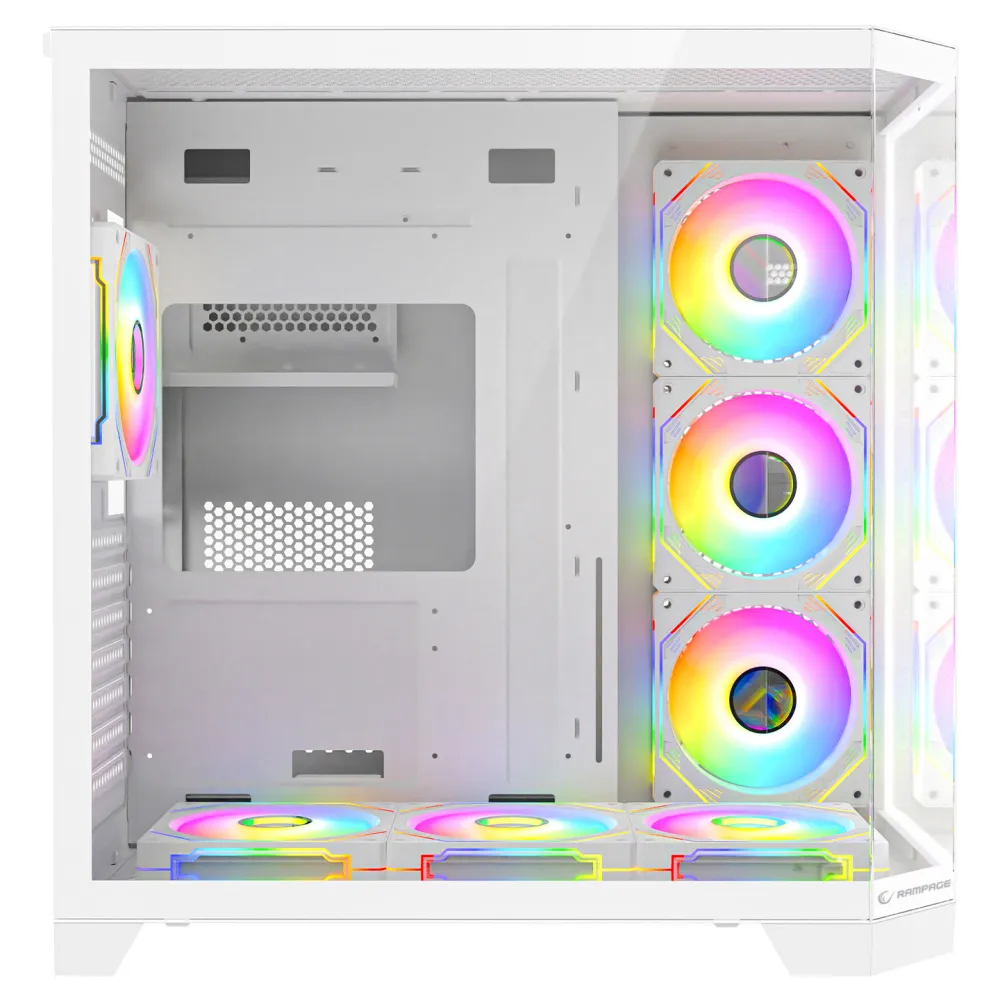 Rampage CASE MEGA V1 7x120mm ARGB 850W 80+ Bronze White