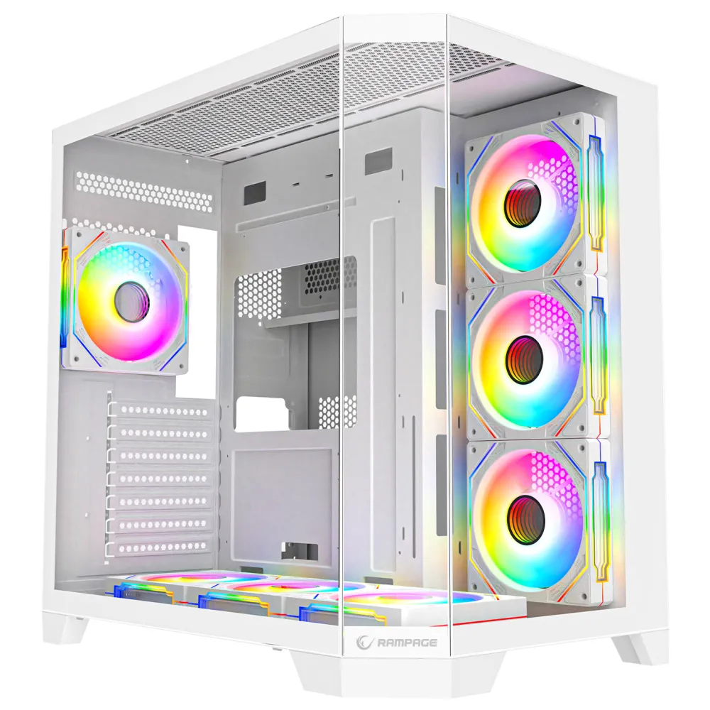 Rampage CASE MEGA V1 7x120mm ARGB 850W 80+ Bronze White