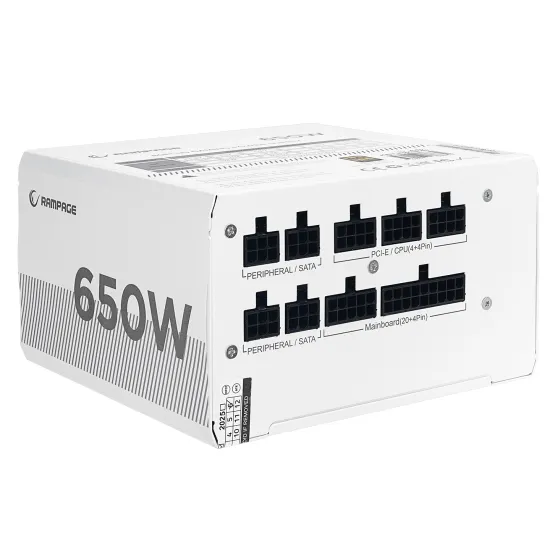 Rampage Napajanje MATE M650-80PB 650W 80+ Bronze Full Modular Active PFC White