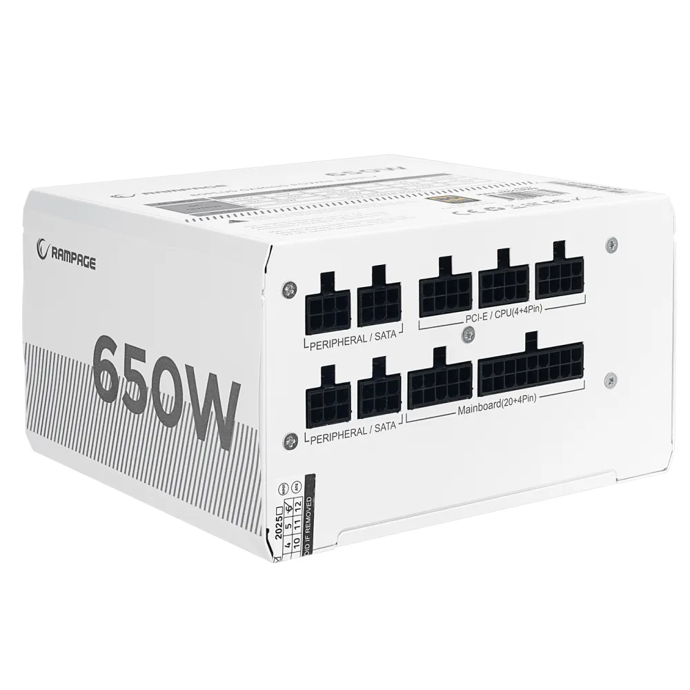Rampage Napajanje MATE M650-80PB 650W 80+ Bronze Full Modular Active PFC White