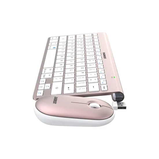 Everest SET tastatura i mis KB-BT72 ​​ELITE Rose Gold 2.4 ghz + BT Wireless US Layout