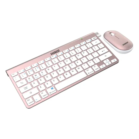 Everest SET tastatura i mis KB-BT72 ​​ELITE Rose Gold 2.4 ghz + BT Wireless US Layout