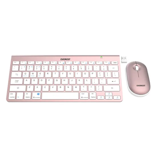 Everest SET tastatura i mis KB-BT72 ​​ELITE Rose Gold 2.4 ghz + BT Wireless US Layout
