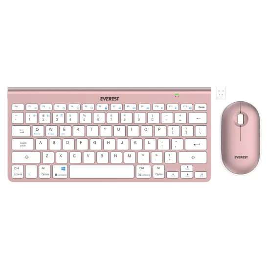 Everest SET tastatura i mis KB-BT72 ​​ELITE Rose Gold 2.4 ghz + BT Wireless US Layout