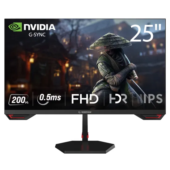 Rampage Monitor 25 CRIMSON CR25R180, 1920×1080 (FHD), IPS panel, 200Hz, 0.5 ms (MPRT), 1000:1, 300 cd/m², Adaptive Sync (FreeSyn