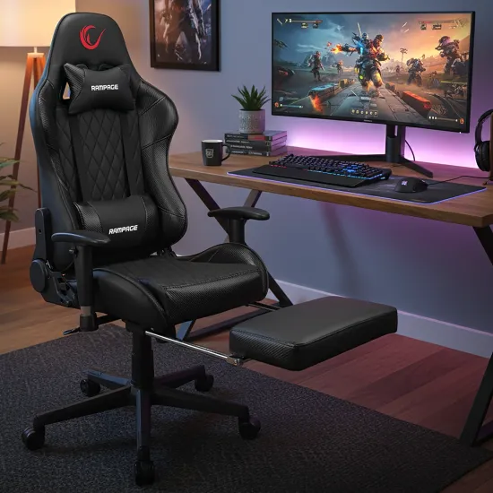 Rampage Gaming stolica KL-R71 EMPIRE with Footrest Crna