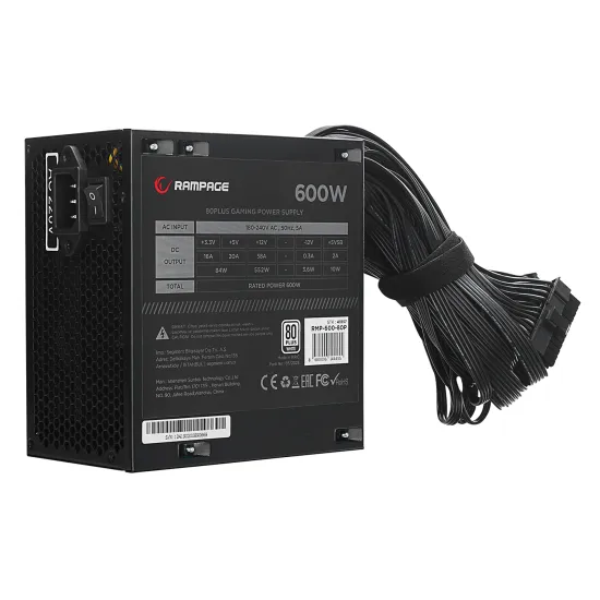 Rampage Napajanje RMP-600-80P 600W 80+ Standard Bulk