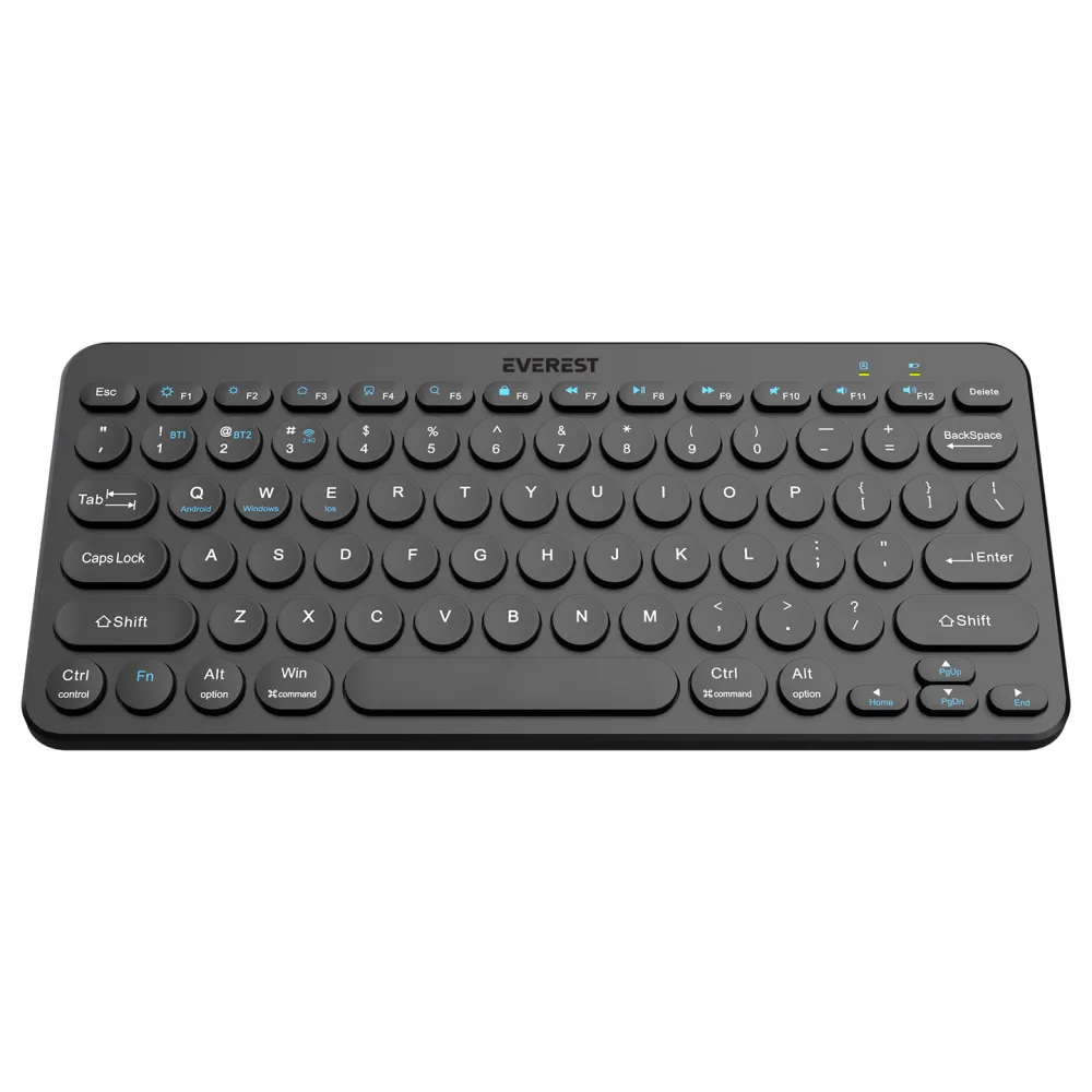 Everest Tastatura KB-BT16 Black 2.4G+BT1+BT2 US Layout