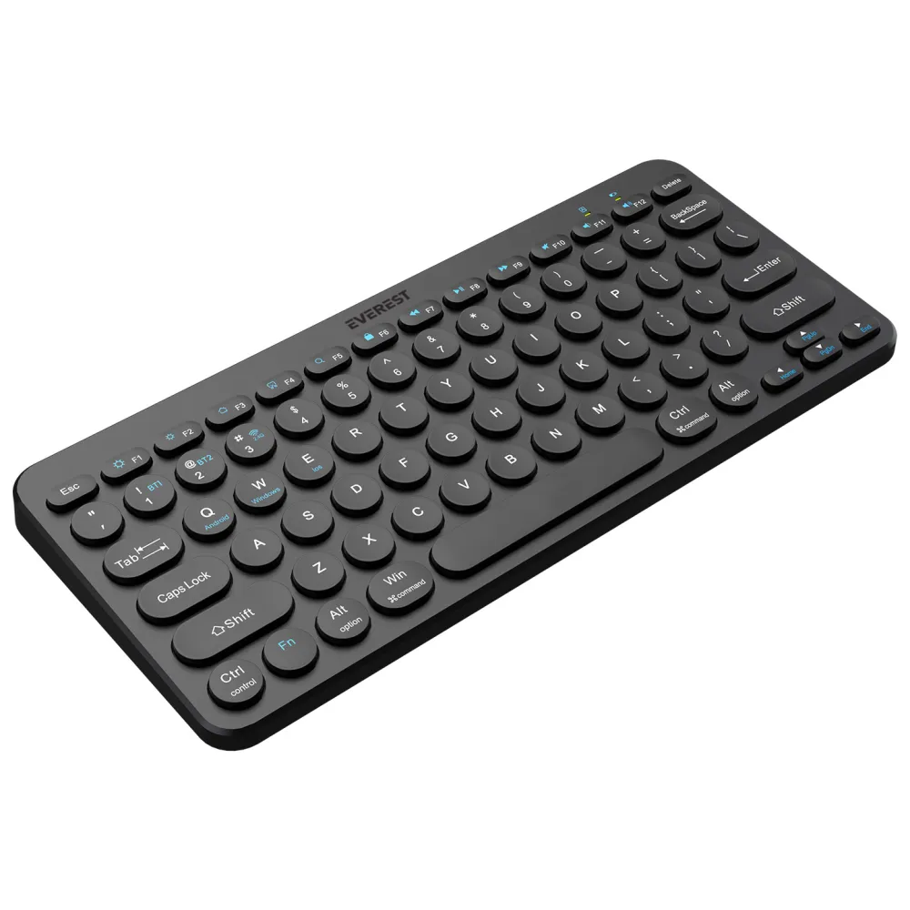 Everest Tastatura KB-BT16 Black 2.4G+BT1+BT2 US Layout