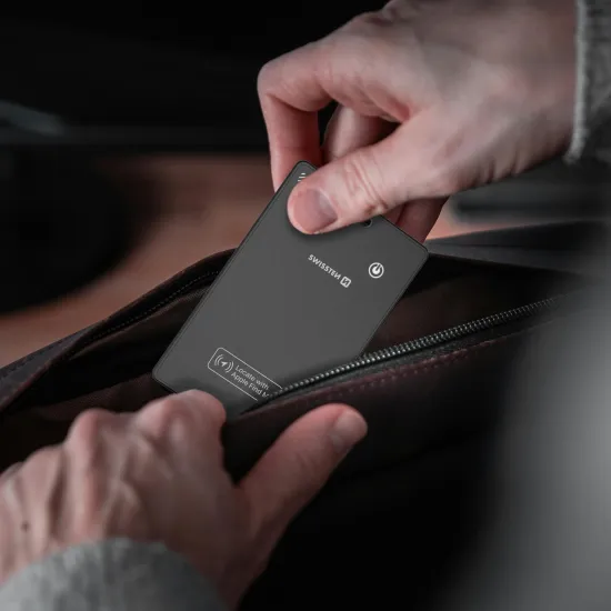 Swissten Find Card Smart Locator With Apple Find My Function - Black