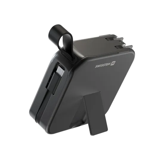 Swissten Powerbank All-In-One Pro with Exchangeable Plugs (US, EU, UK) 10000 mAh 20w - Black