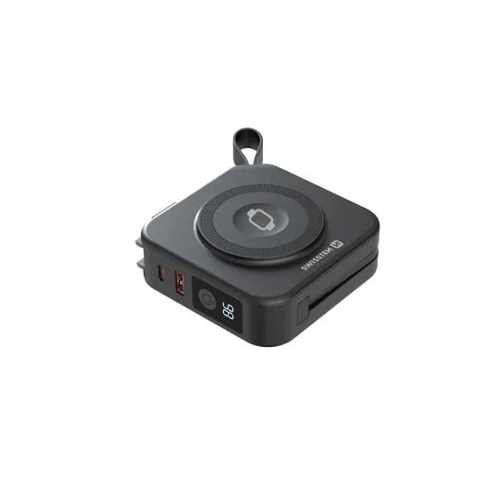 Swissten Powerbank All-In-One Pro with Exchangeable Plugs (US, EU, UK) 10000 mAh 20w - Black