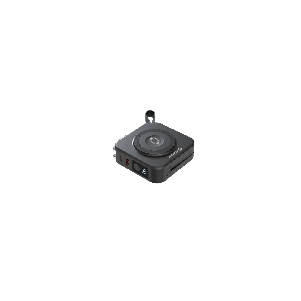 Swissten Powerbank All-In-One Pro with Exchangeable Plugs (US, EU, UK) 10000 mAh 20w - Black