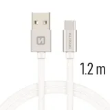 Swissten Data kabl Textile USB / USB-C 1.2m Silver