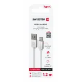 Swissten Data kabl Textile USB / USB-C 1.2m Silver