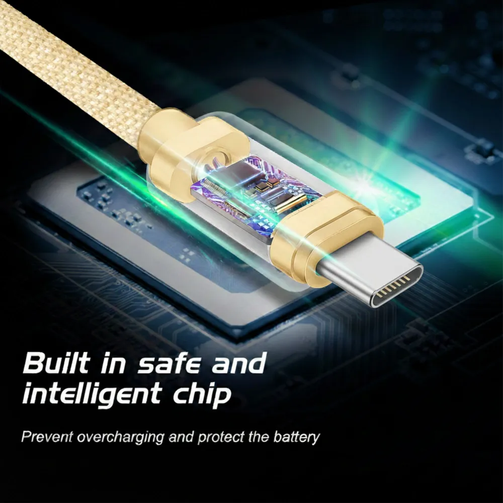Swissten Data kabl Textile USB / USB-C 1.2m Gold