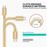 Swissten Data kabl Textile USB / USB-C 1.2m Gold